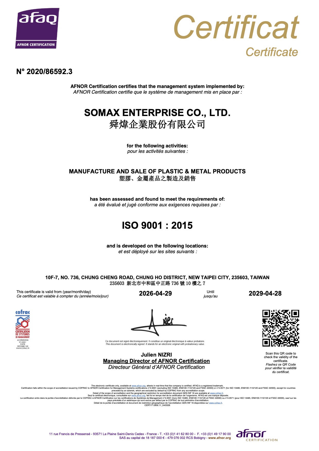 Somax ISO 9001 NEW